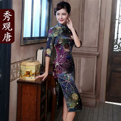 Captivating Print High Quality Cheongsam Qipao Dress Qipao Cheongsam