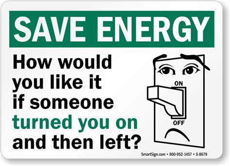 Humorous Save Energy Sign Turn Off Lights Signs Sku S 8679