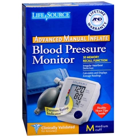 Lifesource Advanced Blood Pressure Monitor Manual Inflate Ua 705v 1