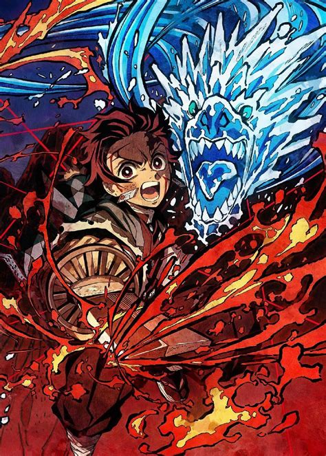 Tanjiro 2 Metal Poster Cpop Wall Displate Anime Anime Demon