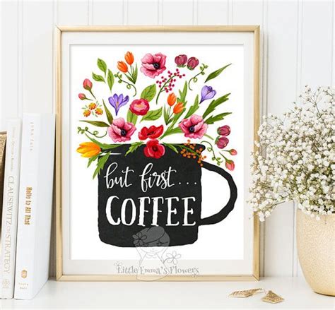 But First Coffee Print Motivational Wall Decor Instant Etsy España
