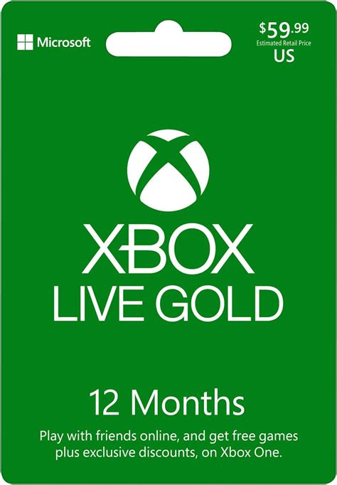 Microsoft Xbox Live 12 Month Gold Membership Physical Card Xbox