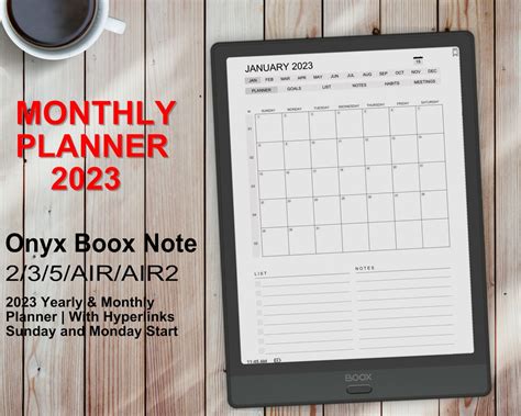 Boox Note Digital Planner 2023 Boox Note Templates 2023 Etsy
