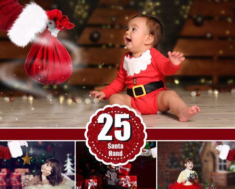 30 Santa Hand Photoshop Mix Overlay Christmas Holiday Winter Overlay