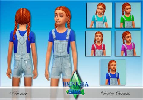 Child Denim Overalls Sims 4 Female Clothes