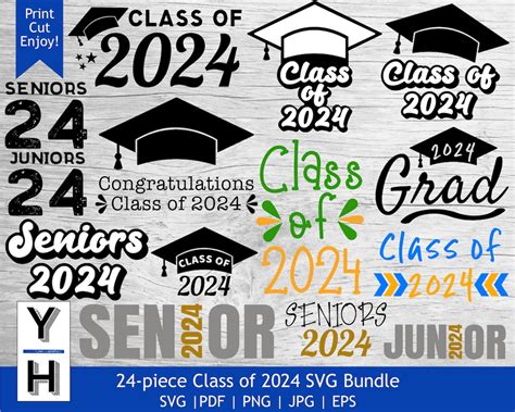 Class Of 2024 Svg Bundle Senior 2024 Svg Seniors 2024 Png Etsy 日本