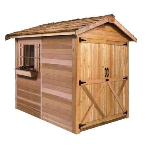 Cedarshed 6 Ft X 9 Ft Rancher Gable Cedar Wood Storage Shed In The Wood