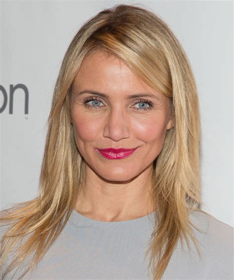 Cameron Diaz Long Straight Strawberry Blonde Hairstyle With Light