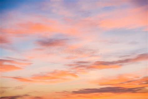 Stunning Sunset Sky And Orange Clouds Background Stock Image Image Of
