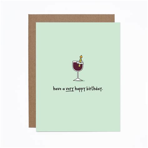 Funny Birthday Card Wine Happy Birthday Ever Card Etsy Canada