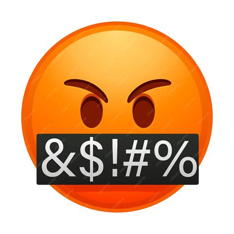 Premium Vector Top Quality Emoticon Angry Swearing Emoji Emoticon