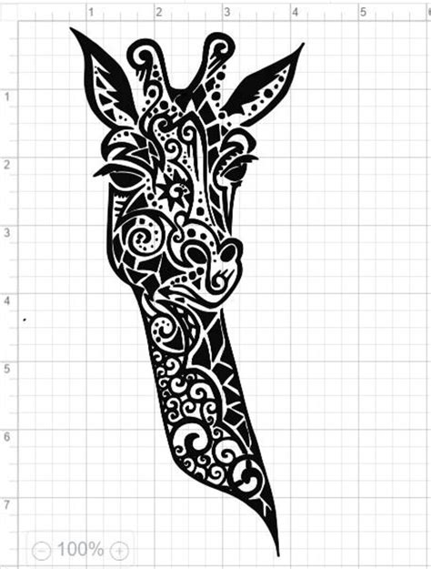 Mandala Style Giraffe Head And Neck Svg Pdf Eps Dxf And Studio 3 Etsy