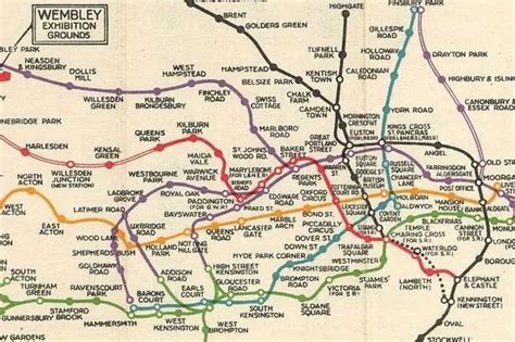 Maps London Underground Tube Plan Map Vintage Map Antique Map Heathrow