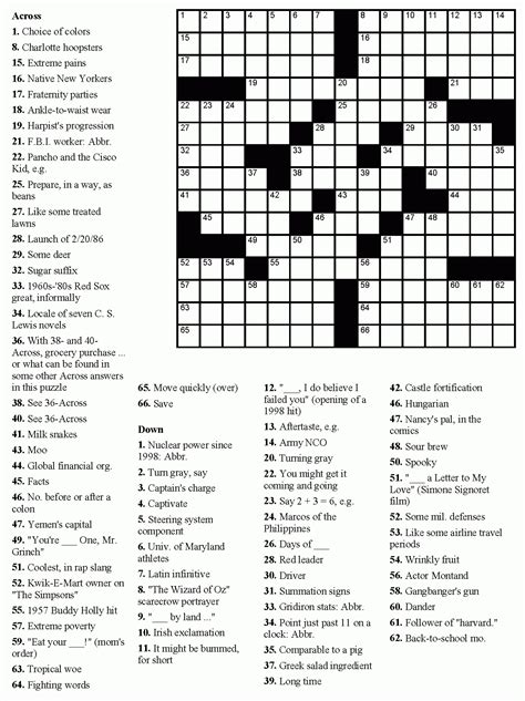 Crossword puzzles can be fun, challenging and educational. Printable Hard Crossword Puzzles Pdf | Printable Crossword ...