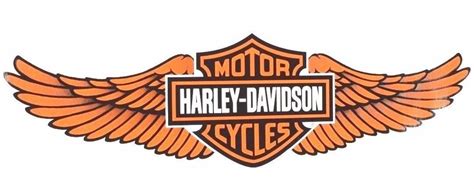 Genuine Harley Davidson Xlarge Orange Winged Bar And Shield Decal Sticker