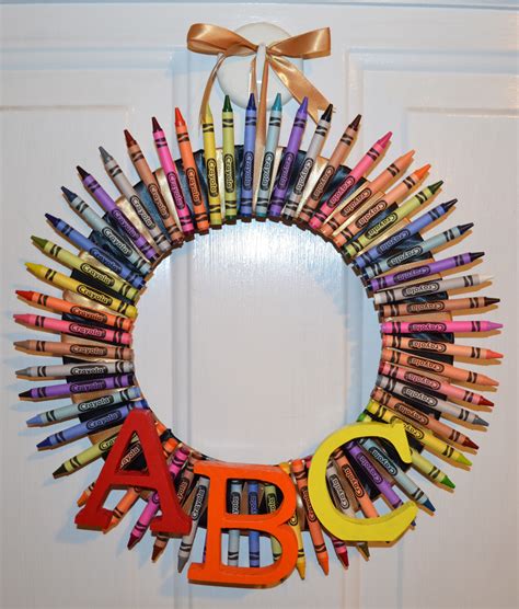 Crayon Wreath With Large Abcthis Is Cute But My Boys Would Destroy