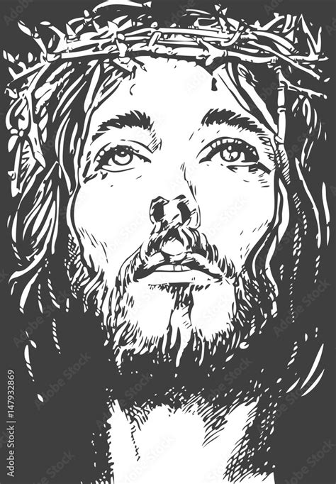 Jesus Christ Crucifixion Hand Drawing Stock Vector Adobe Stock