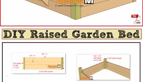 Raised Garden Bed with Bench - PDF Download - Construct101
