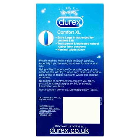 Durex Comfort Xl Extra Large Condoms Durex Site Uk