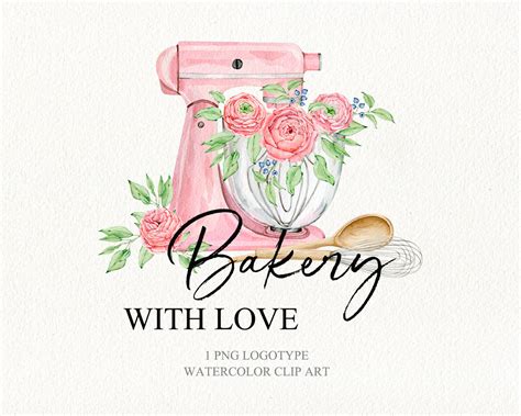 Watercolor Home Bakery Logo Clipart Hand Drawn Bakery Logo Etsy