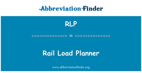 Rlp Definition Rail Load Planner Abbreviation Finder
