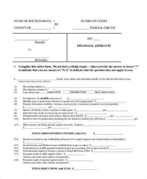 Affidavit For Divorce Fill And Sign Printable Template Images