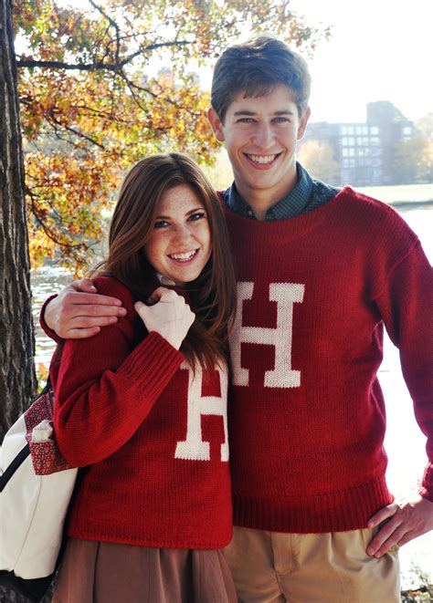The Harvard H Sweater Modeled By Harvard Students Ryley And Dallas