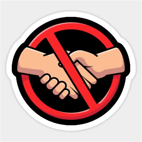 No Handshakes Circle Slash Sign Handshakes Prohibited No Handshakes