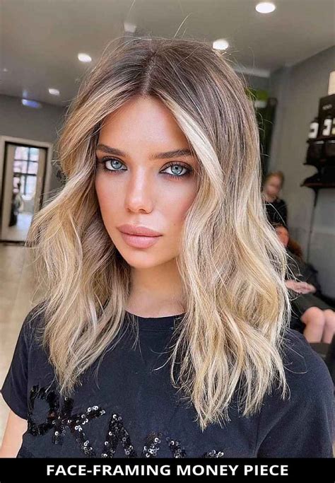 Stunning Money Piece Hair Highlights For A Face Framing Trend Baylage Hair Blonde