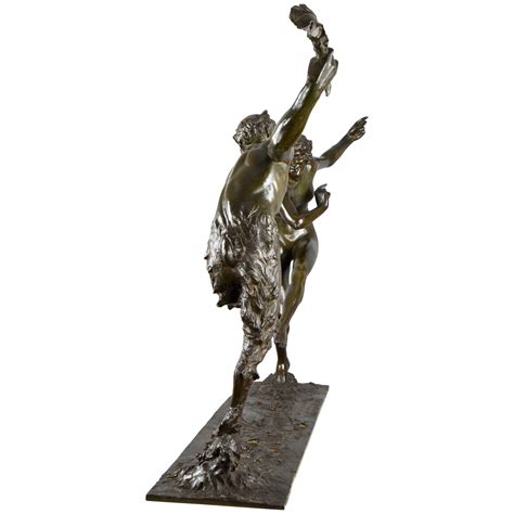 Impressive Art Deco Sculpture Bronze Nude And Satyr Dancing Deconamic