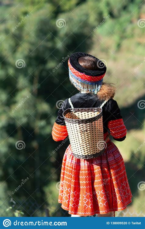 Vietnamese Girl With Traditional Dress At Cat Cat Village,Vietnam ...