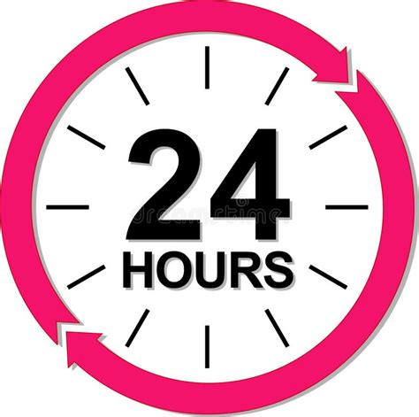 24 Horas De Logotipo Ilustración Del Vector Ilustración De Botón
