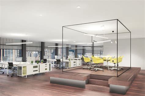 Open Plan Office With Directindirect Lighting Scheme Office Space