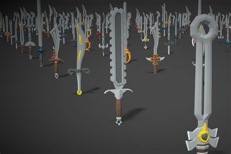 Swords Pack 4 300 Low Poly Weapons 3d 武器 Unity Asset Store