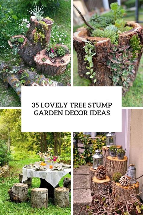 35 Lovely Tree Stump Garden Decor Ideas Shelterness