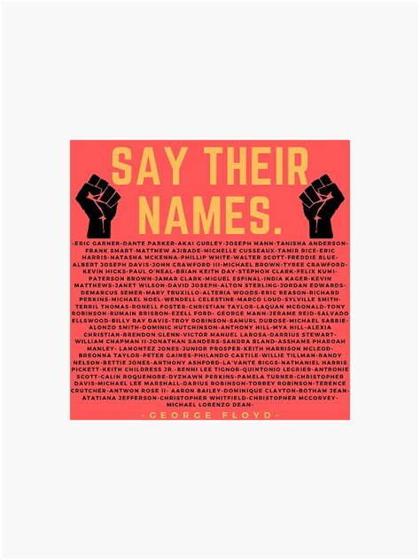 Say Their Names Sticker For Sale By Ninaworley Redbubble