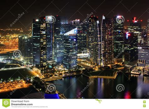 Singapore Downtown Core Reflected In The River Editorial Photo Image