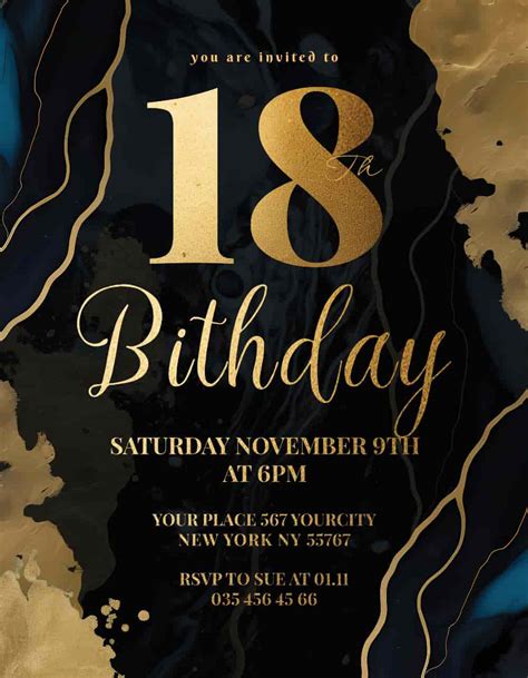 Free 18th Birthday Invitation Flyer Template Free Psd Flyer
