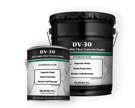 Clear Outdoor Acrylic Concrete Sealer | 30% Solids | DV-30 - Durável