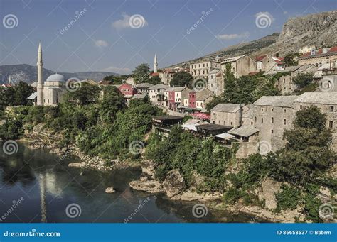 Neretva River In Mostar City Of Bosnia And Herzegovina Editorial