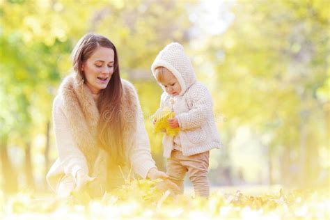 Mother And Child In Autumn Park Stock Image Image Of Caucasian