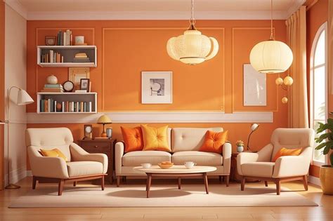 Premium Ai Image Realistic Classic Living Room Interior With Hanging