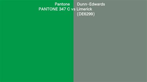 Pantone 347 C Vs Dunn Edwards Limerick De6299 Side By Side Comparison
