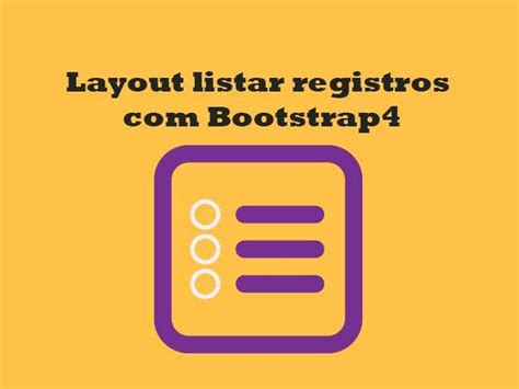 Como Criar O Layout Da Tabela Com Bootstrap4 Para O Listar Registros Do