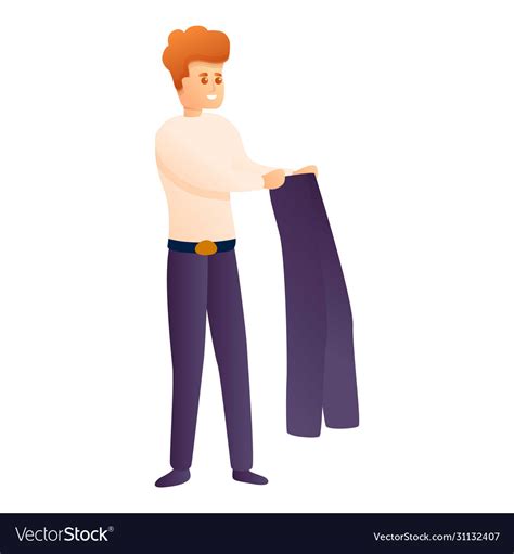 Groom Gets Dressed Icon Cartoon Style Royalty Free Vector