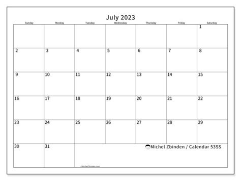 July 2023 Printable Calendar “47ss” Michel Zbinden Ie