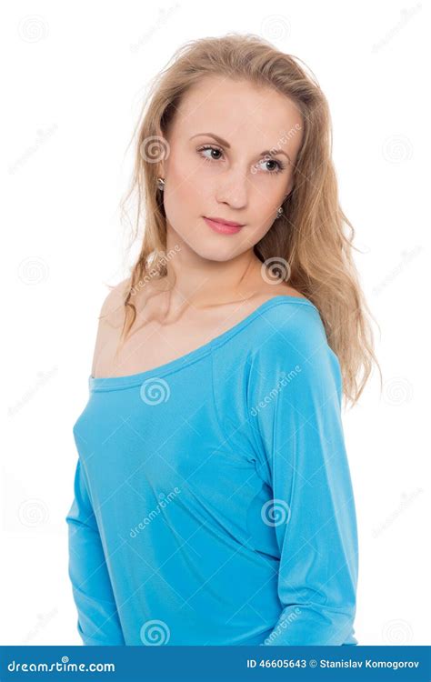 Charming Blonde Girl Looking Away Stock Image Image Of European Attractive 46605643