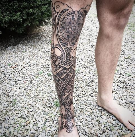 28 viking tattoo leg