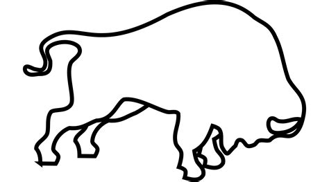 Clipart Bucking Bison Outline