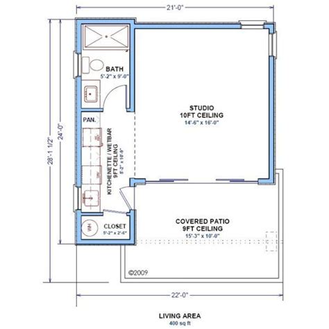 Two car garage apartment plans diy 2 bedroom coach carriage house home building project these plans are for a large garage with a 2 bedroom apartment above. 400 sq. ft. studio | Guest house plans, Studio floor plans ...